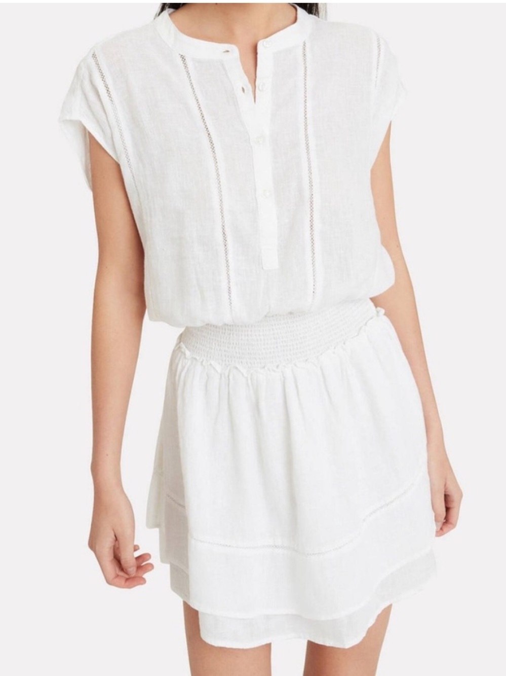 Rails Angelina Lace Detail Mini Dress White Medium - Picture 3 of 13
